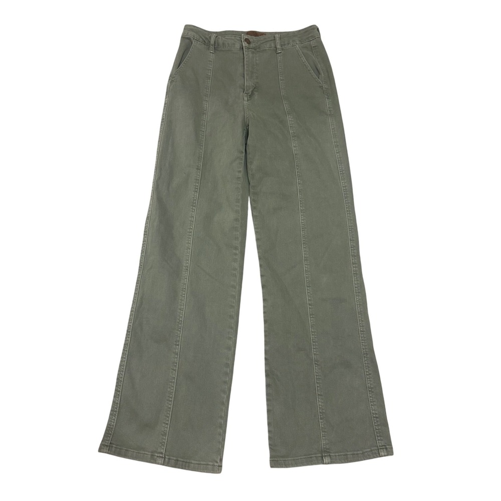 Judy Blue sz‎ 28 8 Greenwich high rise front seam straight sage green  jeans
